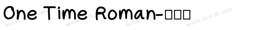 One Time Roman字体转换